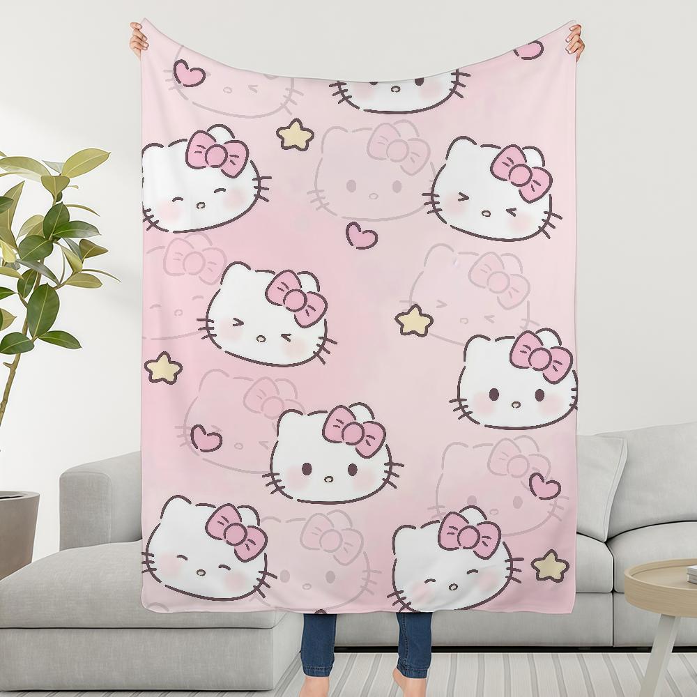 

Blanket Throw K-Kitty Super Cosy Plush Living H-Hello Room Sofa Couch Childish Cute Birthday SRO Gifts 75cmx90cm