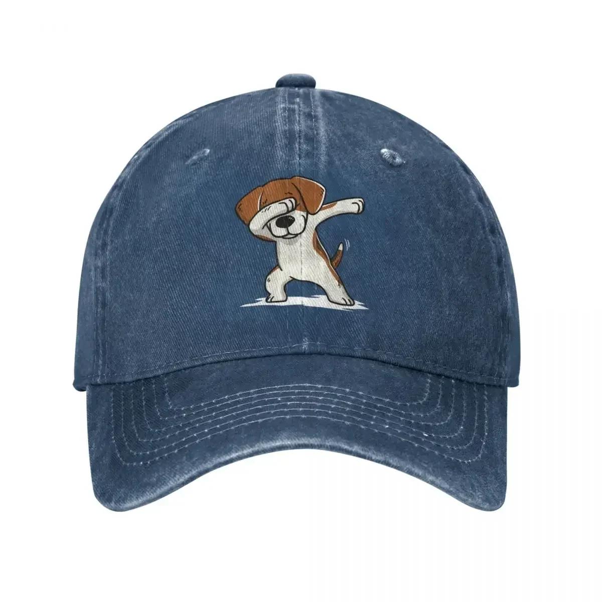 Dabbing Beagle Funny Beagle Dog Baseball Cap Vintage Distressed Washed Sun Cap Unisex Outdoor Summer Hats Cap One Size