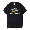 Allergic To Deez Nuts Peanut Allergy Funny Softstyle T Shirt Long or Short Sleeves Vintage Washed Stretched Unisex