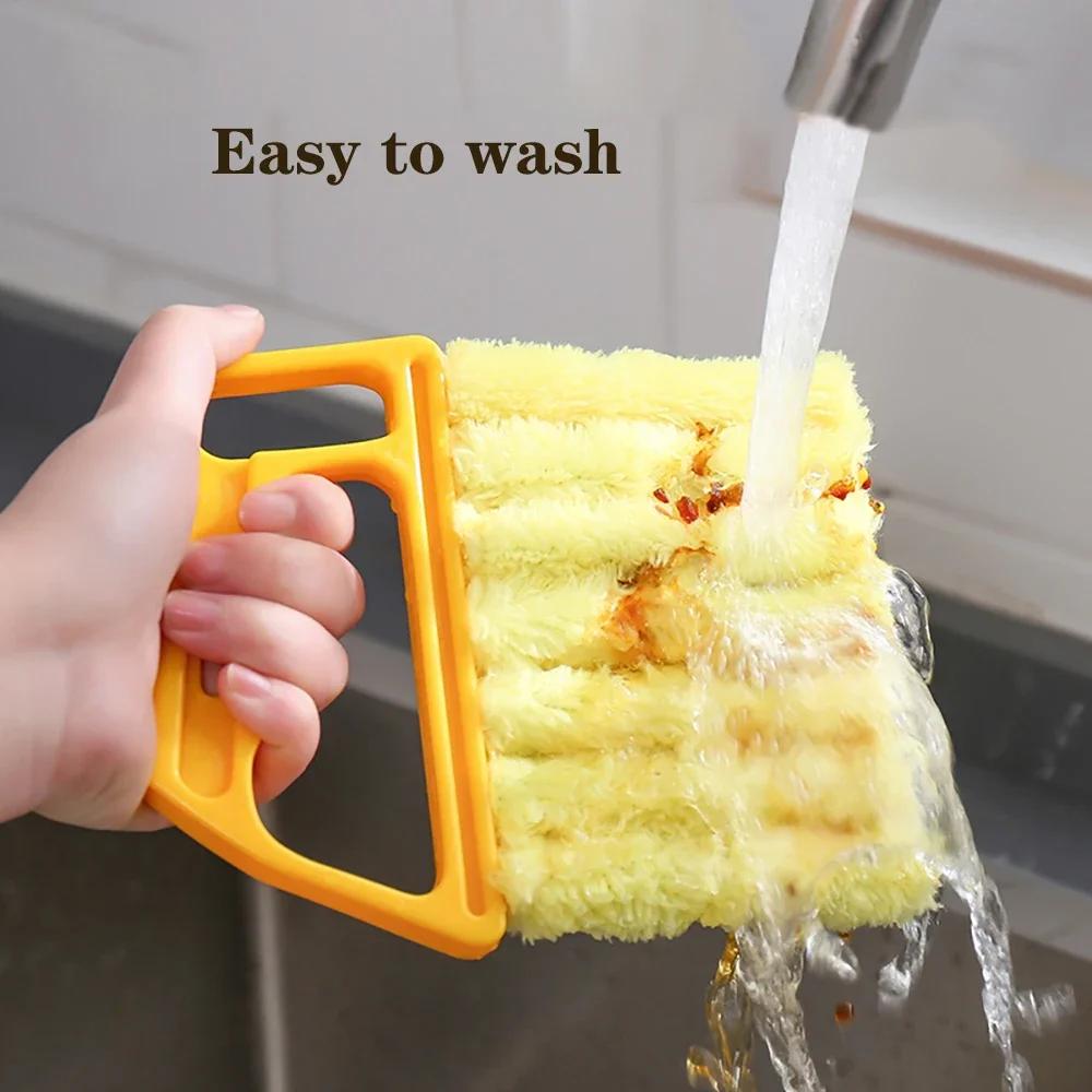 Lüftungsrollos-Reiniger, Tuchbürste, Mikrofaser-Klimaanlagen-Staubtuch, Auto-Ventilator-Reiniger, waschbares Werkzeug