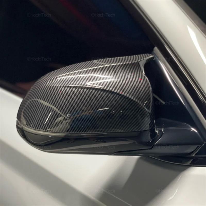 For BMW X3 G01 X4 G02 X5 G05 X7 G07 X6 G06 2018-2023 White Carbon Fiber Glossy Black Replacement Rearview Side Mirror Covers Cap