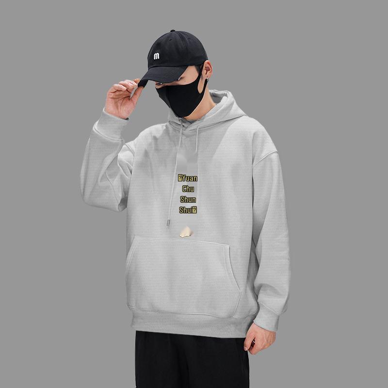 Shawn Yue Fleece-Lined Hoodie: Men's Hong Kong Style, Autumn/Winter, Trendy Brand, Large Size, Versatile Shirt