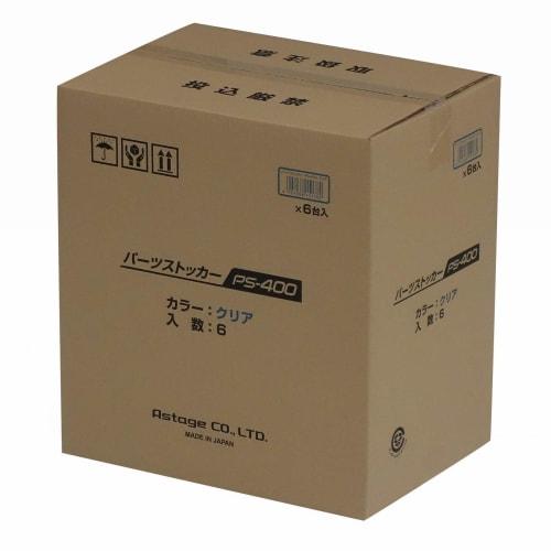 JEJ Astage Parts Storage Box PS-400 Clear, 29cm Deep X 7.8cm High X 40.5cm Wide, Set of 6, for DIY Tools and Fishing Tackle