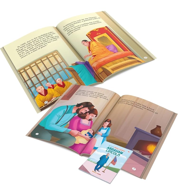 Story Books for Kids World' Great Leaders (Set of Books) Abraham Lincoln Dalai Lama Nelson Mandela Winston Churchill Martin Luther Kin