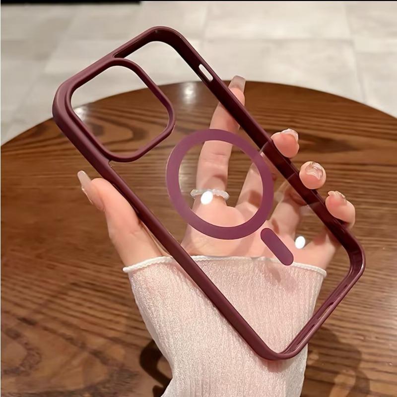 

Applicable To IPhone 16 Acrylic Transparent Magnetic Phone Case Apple 15promax Simple Anti Fall Protection Case 14 iPhone 12 PROMAX