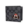 COACH [Customized bag] 3 IN 1 Wallet MAY All the Way Gothic Oracle Leather Wallet Men's Black dragon fruit puppy