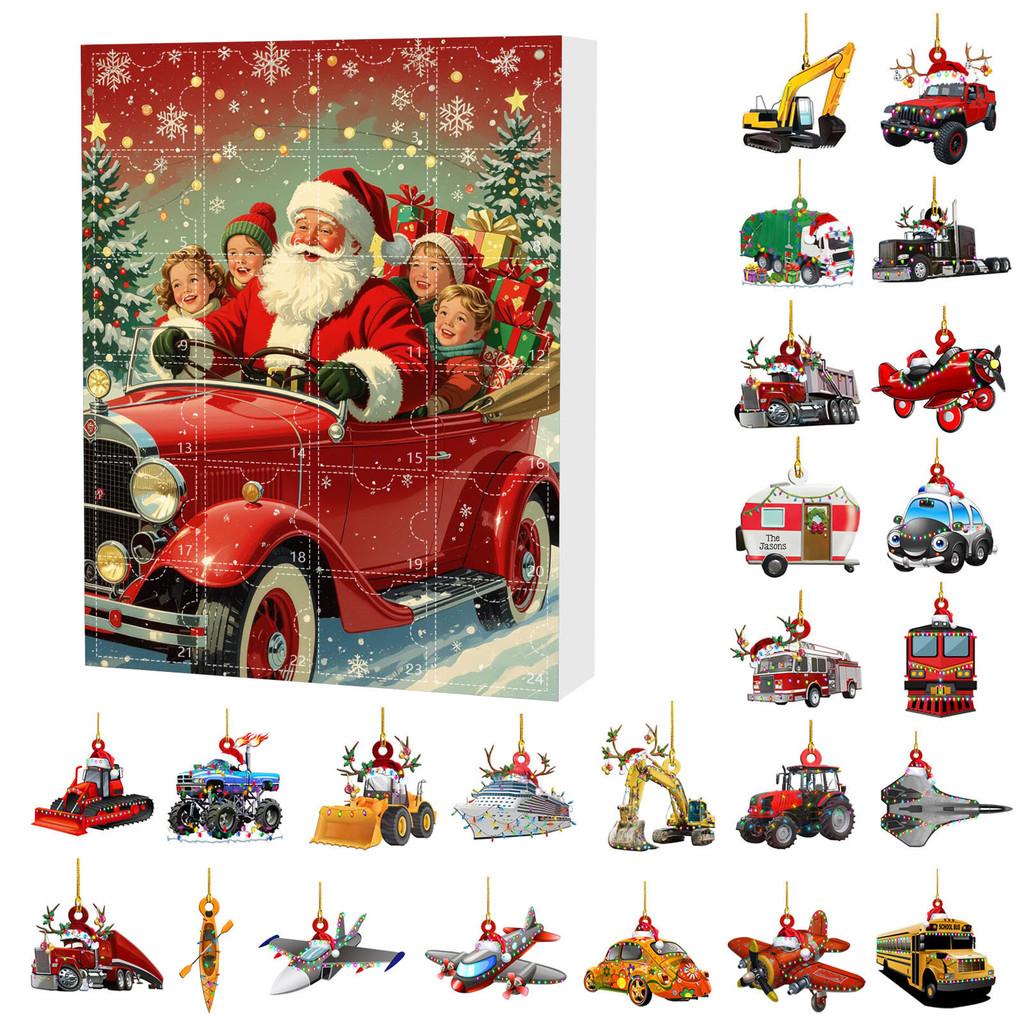 Christmas Countdown Blind Box With Santa Claus Acrylic Hangings For Holiday Decor And Gift Giving
