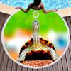 Sea Turtle Round Beach Towel, Ocean Animal Beach Blanket,Soft Absorbent Quick Dry Pool Towel with Tassels Gifts for Women Teen