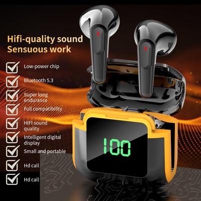 Cuffie Bluetooth veramente wireless Cuffie di qualità audio HiFi con chiamata HD, controllo touch, custodia di ricarica, mini auricolari in-ear per giochi