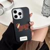 TPU Faux Leather Phone Case with Hand Strap & Puppy Pendant for iPhone 16 Pro Max, 15, & 14 Women's