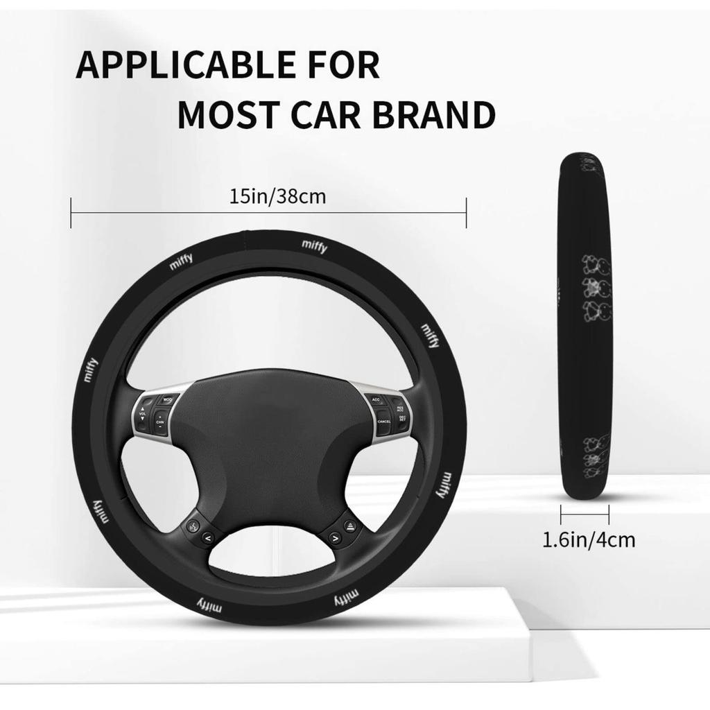Miffy Steering Wheel Cover for Cars, Light Vehicles, Steering Wheel Cover, Stylish, Anti-Slip, Stain