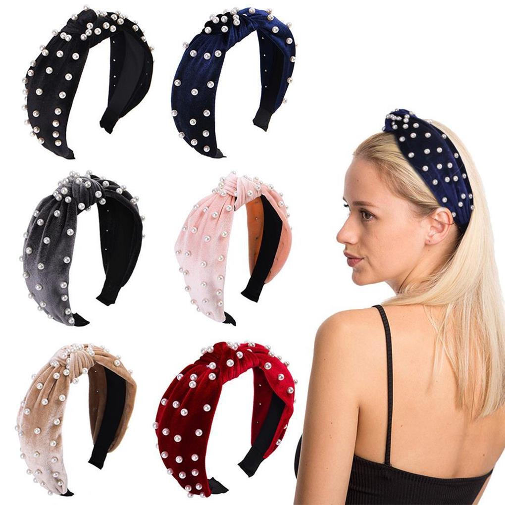 Pearl Headband Non-slip Hairband Fashion Elegant Hair Hoops Plastic Headband Headdress Good Elasticity Women Girl
