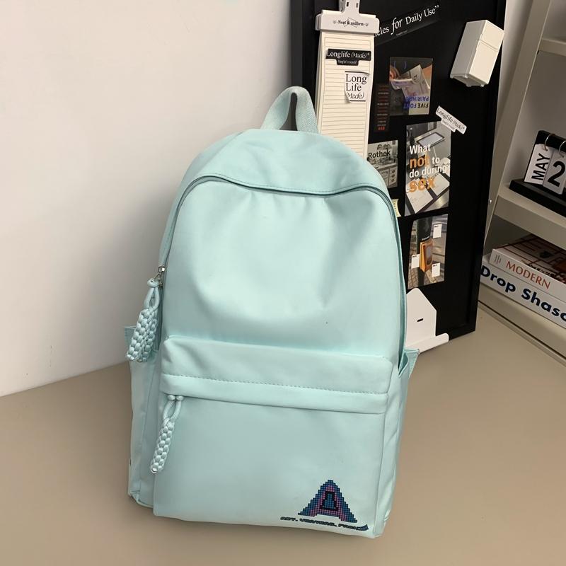 Student School Bag Women's Large Capacity Backpack Solid Color Men's Backpack