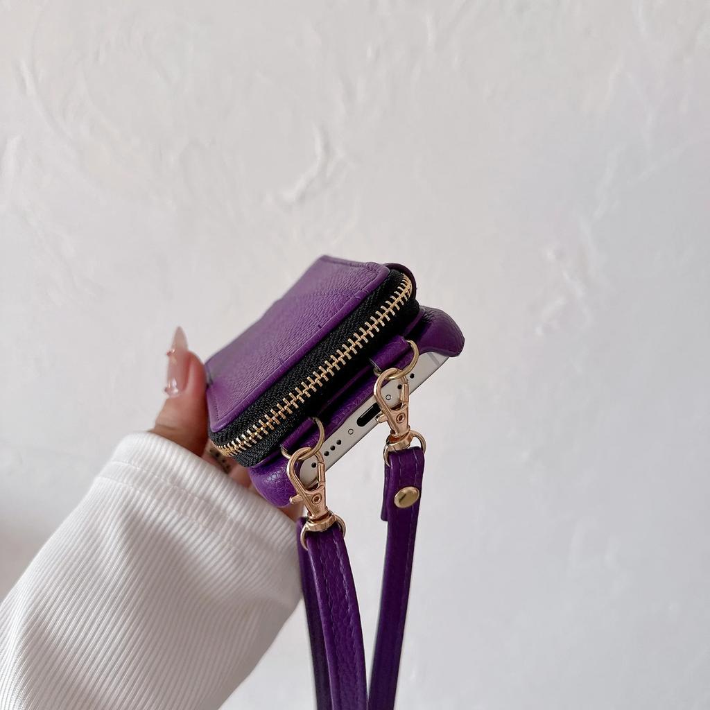 Leather Crossbody Wallet with Card Holder Phone Case for IPhone 15 14 Plus 13 Mini 12 11 Pro Max 7 SE Shell Shockproof Cover