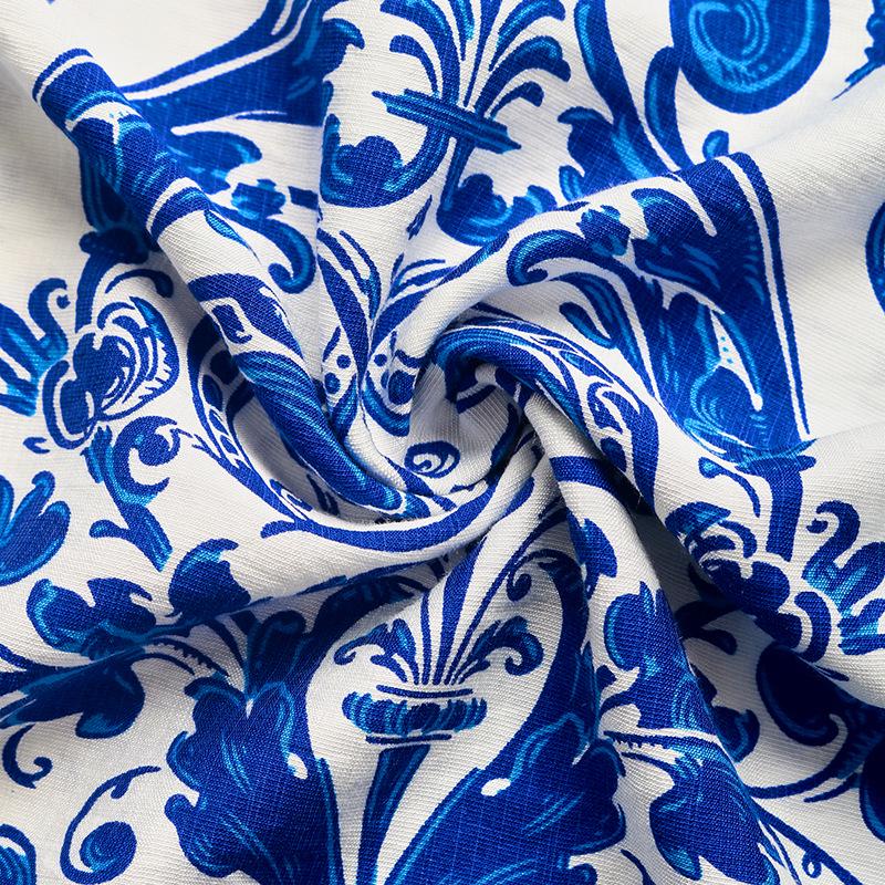 European & American Halter Long Skirt: New Style 2026 Open Back Retro Print Dress for Women.