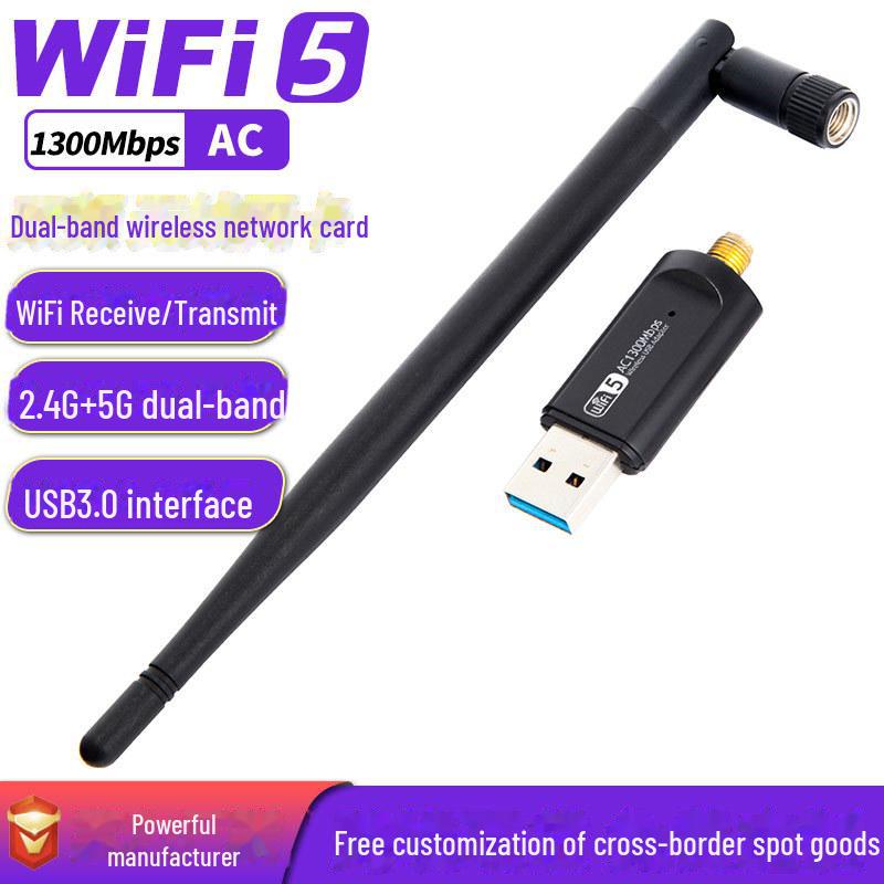 

Дводіапазонний адаптер WiFi AC1300M USB 3.0, гігабітна бездротова мережева карта з драйверами Win10. 1300Mbps