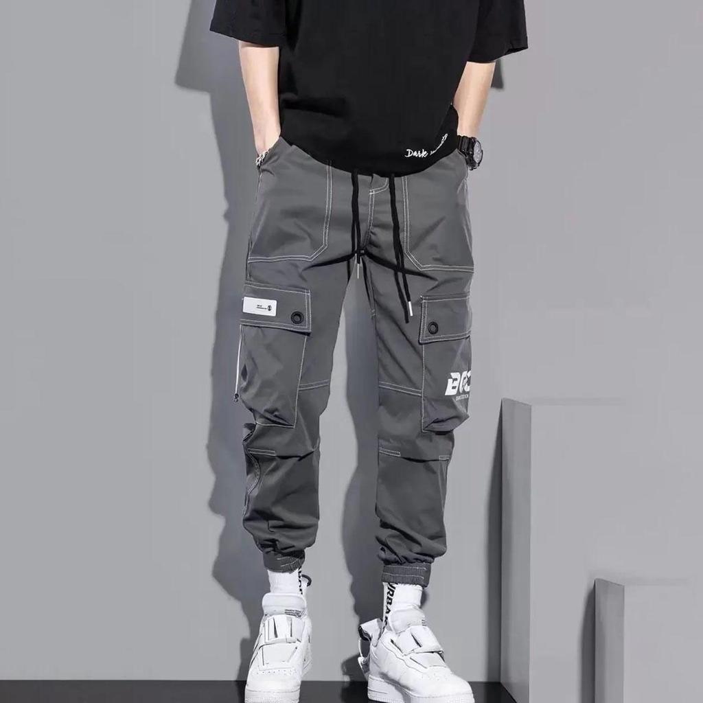 Pantaloni de lucru Pantaloni lungi casual cu litere sportive pentru bărbați din bumbac mătase rece