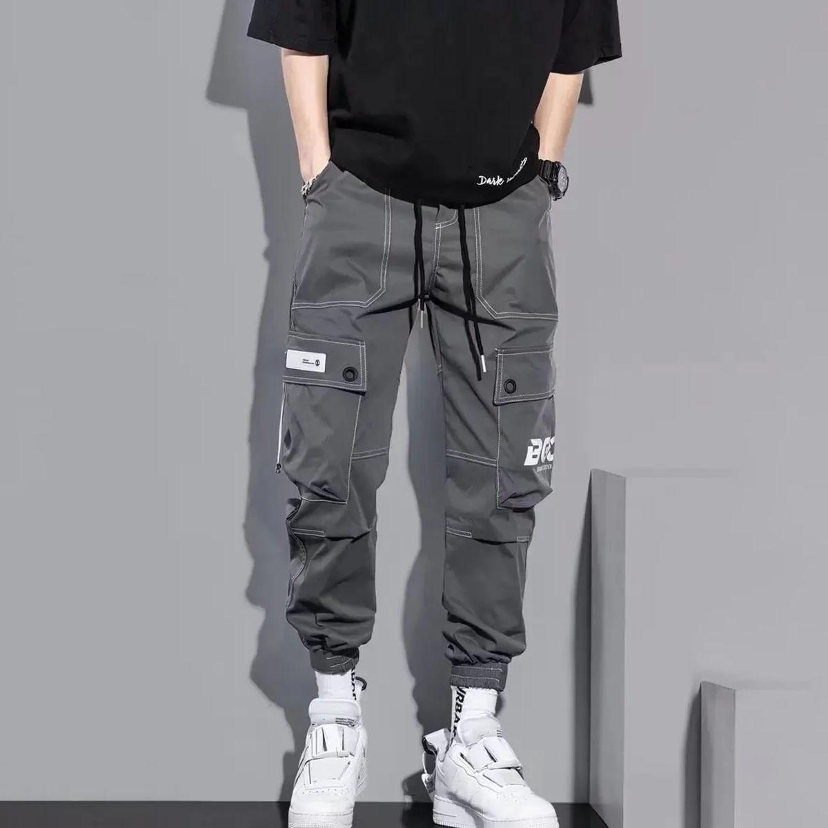 

Мужские спортивные рабочие брюки повседневные леггинсы прохладный шелк хлопок длинные брюки XL темно серый