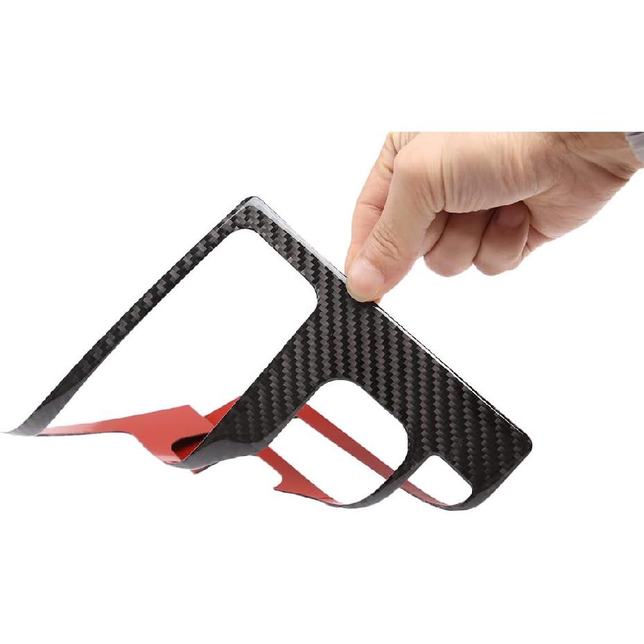 Weiche Kohlefaser Auto Mittelkonsole Schalthebel Panel Aufkleber Verkleidung Passend für Toyota Tacoma 2006 2007 2008 2009 2010 2011 2012 2013 2014 2015 (Schwarz