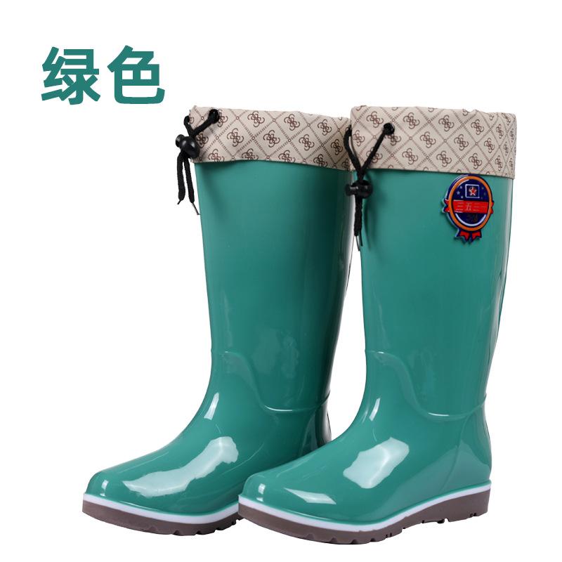 Women's high tube rain shoes cotton non-slip and wear-resistant short water shoes waterproof work rubber shoes warm new rain boots