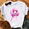 Cute Pink Poodle Animal Print White Tshirt FeUnisex Dog Mothers Lover Tshirt Mothers Day Gift Graphic T Shirts Women Clothes