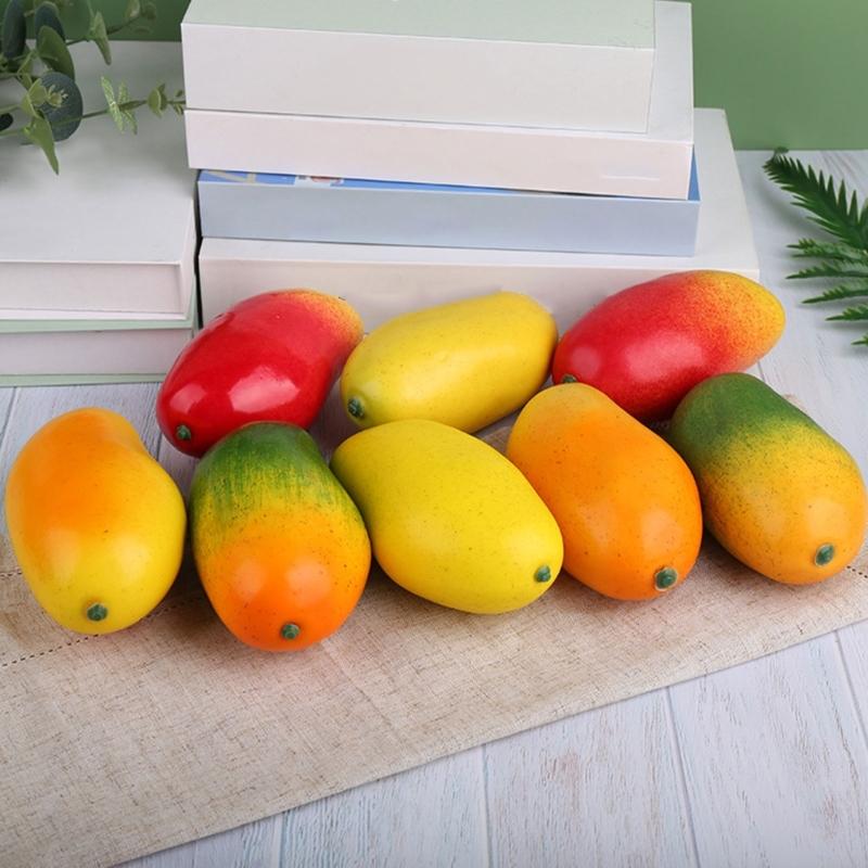 

Set of 6 Exhibition Artificial Mangoes Convincing Mangoes Imitations Ornament for Food Displays and Arrangement