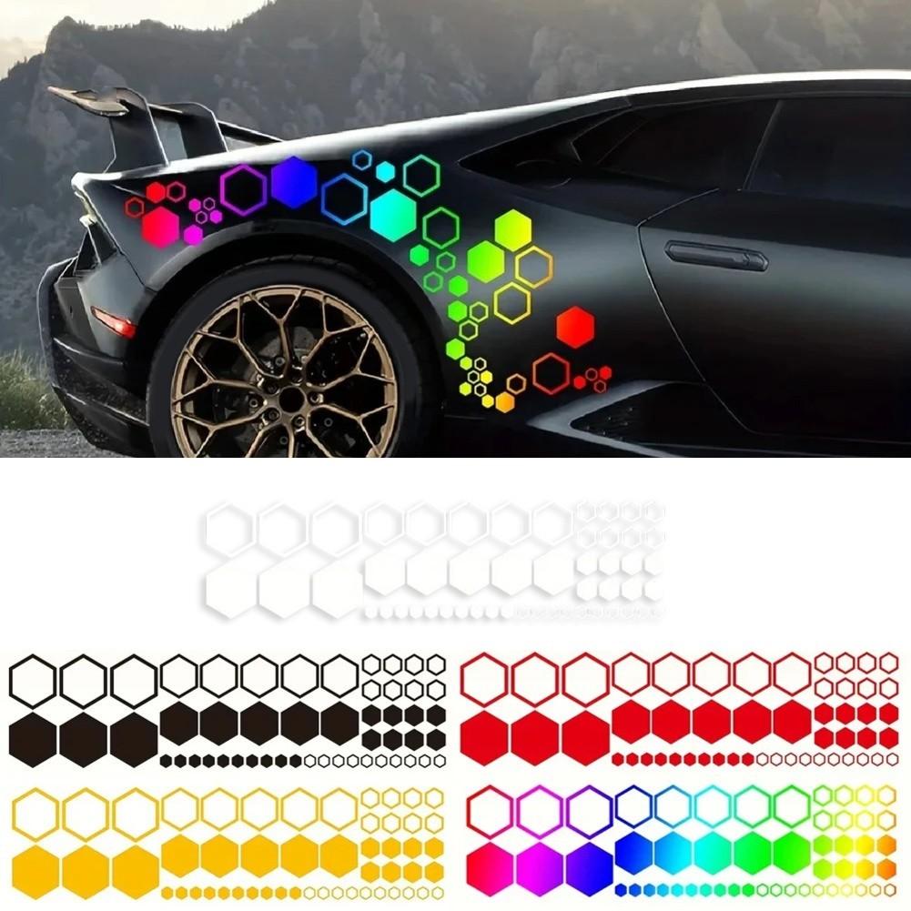 Car Decorative Stickers Set 104PCS For Honeycomb Design for SUVs Trucks