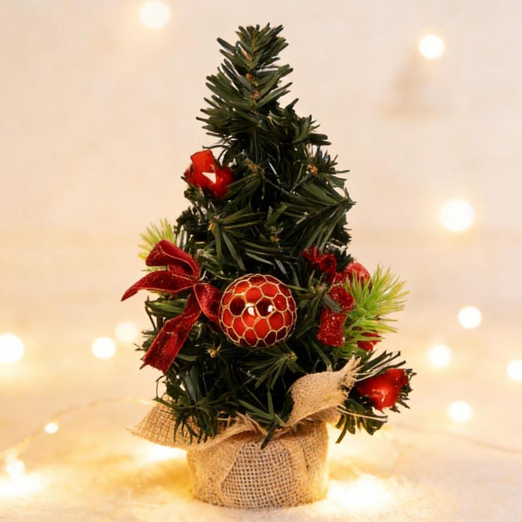 Mini 20cm Cartoon Christmas Tree Ornaments for Tabletop and Mall Decor