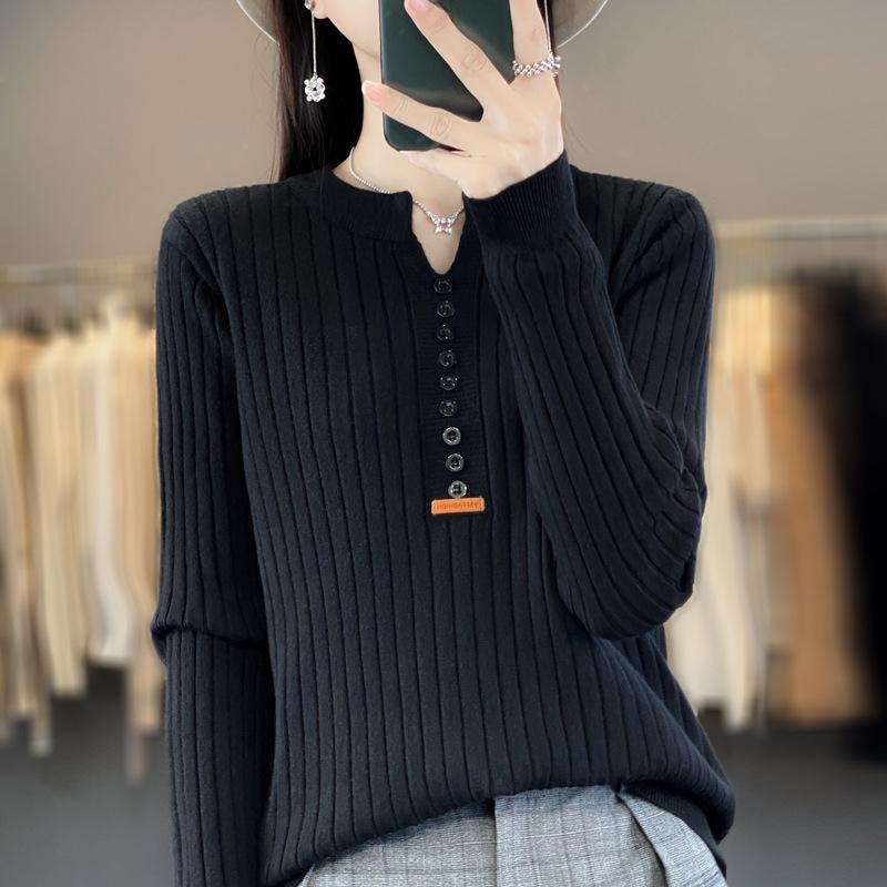 

INDFS Женская мода Повседневный Осень Зима Однотонный Принт Длинный Рукав О-Образным Вырезом Свитера XXL чёрный