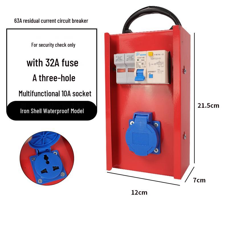 Compact Industrial Power Strip with RCD and Display for Construction Sites
