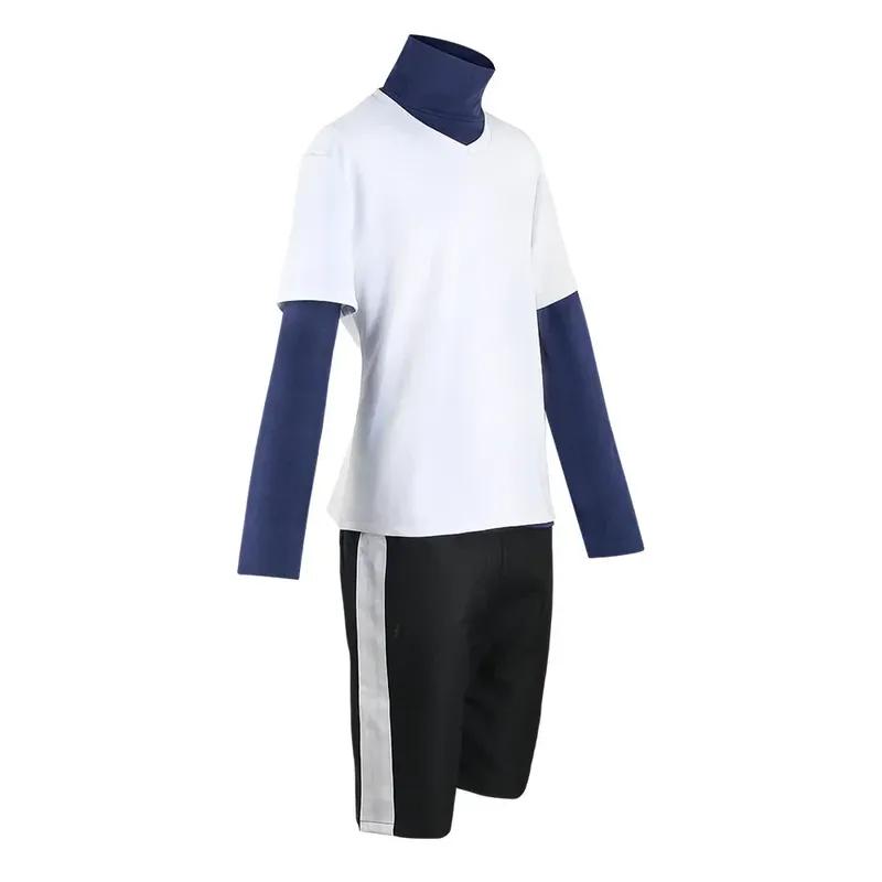 Hunter X Hunter Killua Zoldyck Cosplay Costume Number 99 Badge Halloween Christmas Party Cosplay Suit Shirt Short White Wig