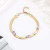 European American Ins Versatile Stainless Steel Colored Zircon Marquise Snake Chain Bracelet