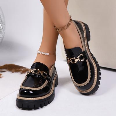 Zapatos de mujer cómodos e informales populares en primavera y otoño. Nuevos zapatos Mary Jane de suela gruesa con punta redonda a la moda.