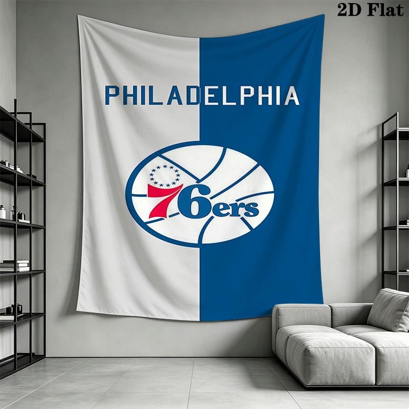 Sixers Logo Blue Background Bedding 1 Duvet Cover 2 Pillowcase Without Core Christmas Birthday Gift Duvet Cover And Pillowcase
