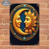 Vintage Sun Moon Boho Metal Wall Art 20x30cm Home Decor Tin Sign