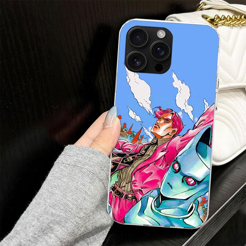 JoJo Kira Yoshikage Killer Queen Case for iPhone 13 12 Mini 11 Pro Max Soft Phone Cover X XS XR 7 SE 8 Plus 6 6S 5 5S Silicone B