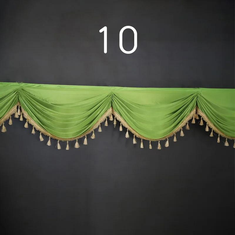 1M Detachable Curtain Ice Silk Swag for Wedding Party Stage Background Veil Home Curtain Decoration Cloth Wave Curtain Tassel
