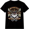 Motorcycle Biker T Shirt Road King 1978 Vintage Rider Skull Helmet Graphic Tee
