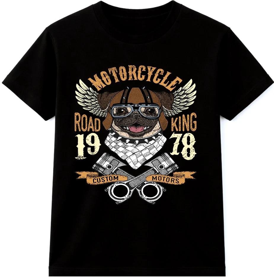 Мотоциклетная футболка для байкера Road King 1978 Винтажный райдер Череп Шлем Графическая футболка M