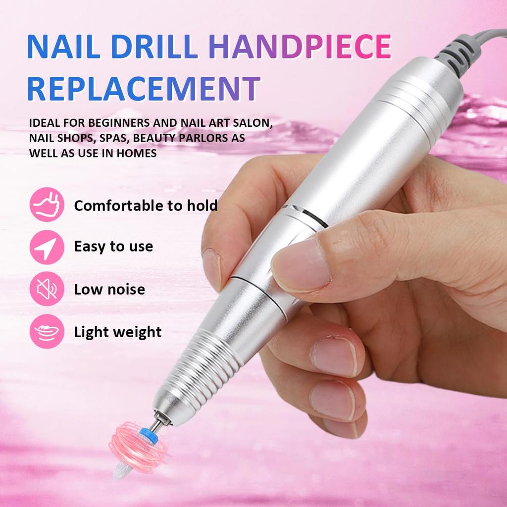 Nail Drill Handpiece Replacement,Nail Art Drill Handpiece Nail Drills Handle Machine Electric Acrylic Gel Nail Polishing Sanding Replacement Handle