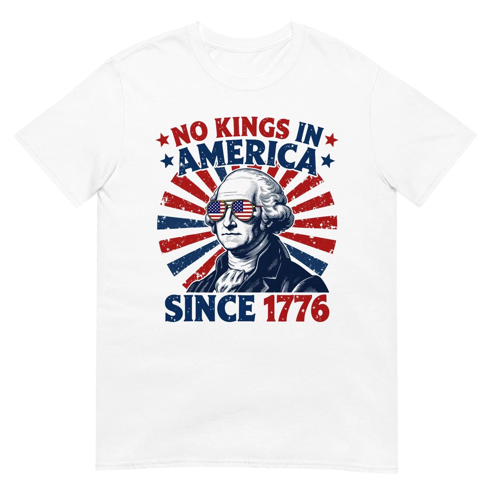 В Америке нет королей с 1776 года Потертый флаг США Винтажная футболка S