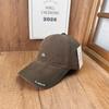 Korean big head circumference visor An embroidered soft top baseball cap men's retro trendy brand letter embroidery cap women
