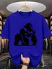 Unisex Crew Neck Tee Gorilla Silhouette Print Short Sleeve Cotton Casual Top Daily Street Travel Outdoor Shopping Home Daily Wear