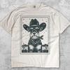 Retro Cowboy Schnauzer Stamp T-Shirt, Vintage Western Dog Graphic Tee, Cute Ranch Pup Shirt, Country Rodeo Gift, Y2K Animal Lover Top
