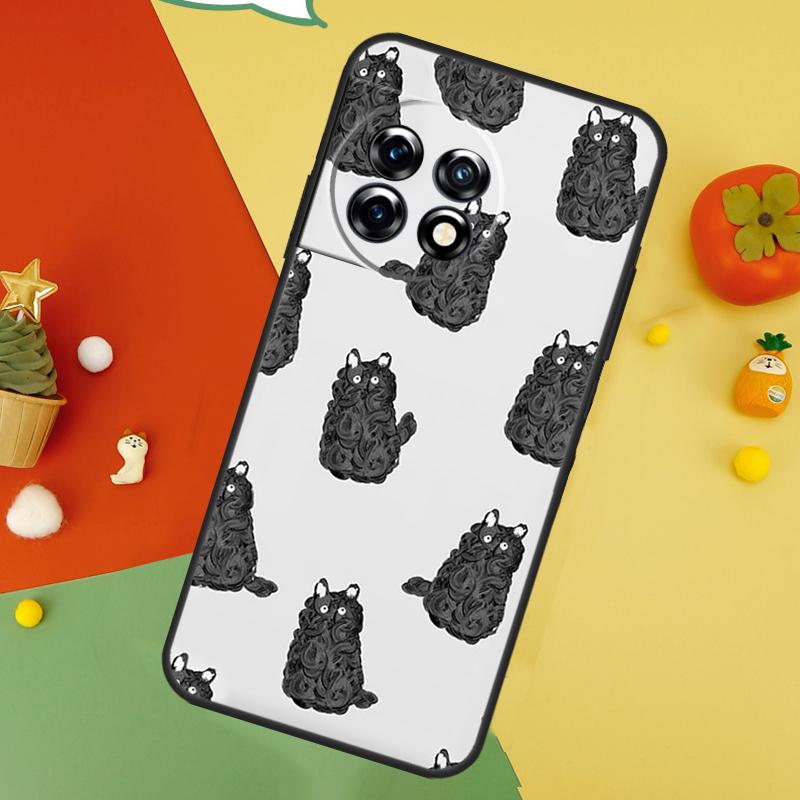 Minimalistisches Katzen Case Für OnePlus 9 10 Pro 11 12 13 15 13T 13R 12R 10T 8T Nord 5 CE 2 3 4 Lite N20 N30 Hülle