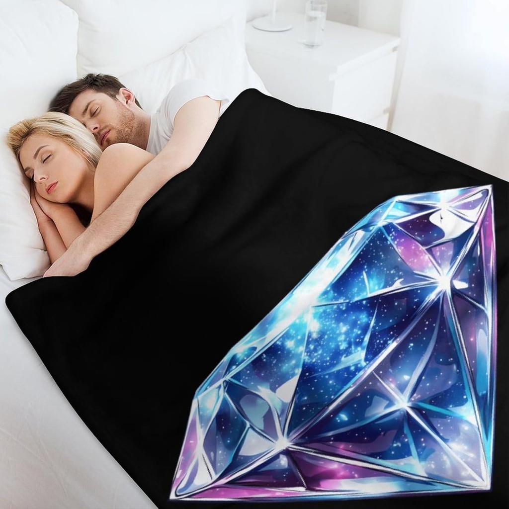 1PC Diamond pattern Throw Thin Blanket Gifts for Couch Bed Car Home Camping For Peace fresh and elegant Flowers all season use