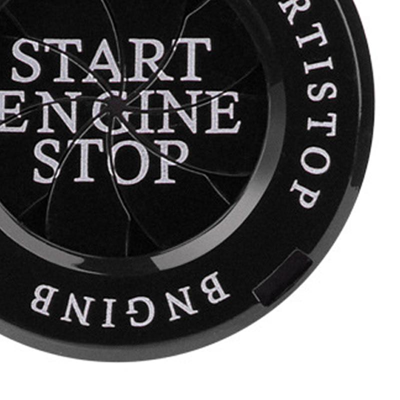 Engine Start Stop Button Cover Protective Anti Scratch Spin Design Universal One Key Start Button Trim Black