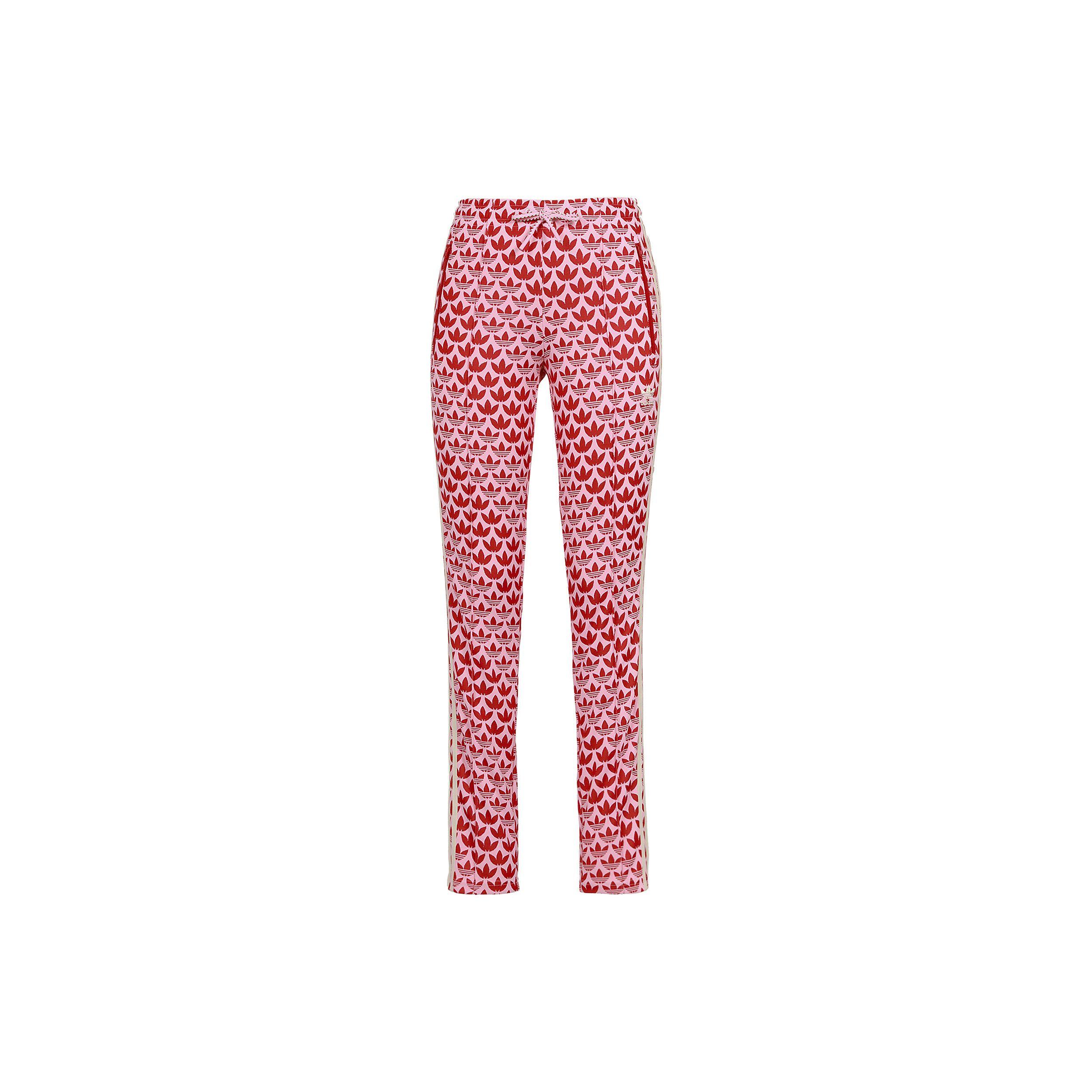 Adidas Originals Adicolor 70s SST Track Pants Women Allover Trefoil Monogram Jacquard Recycled Polyester True Pink IK7874 L