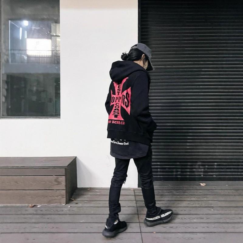 Mens Oversized Hooded Zip-Up Fleece Sweatshirt Winter Thick Warm Casual Streetwear
