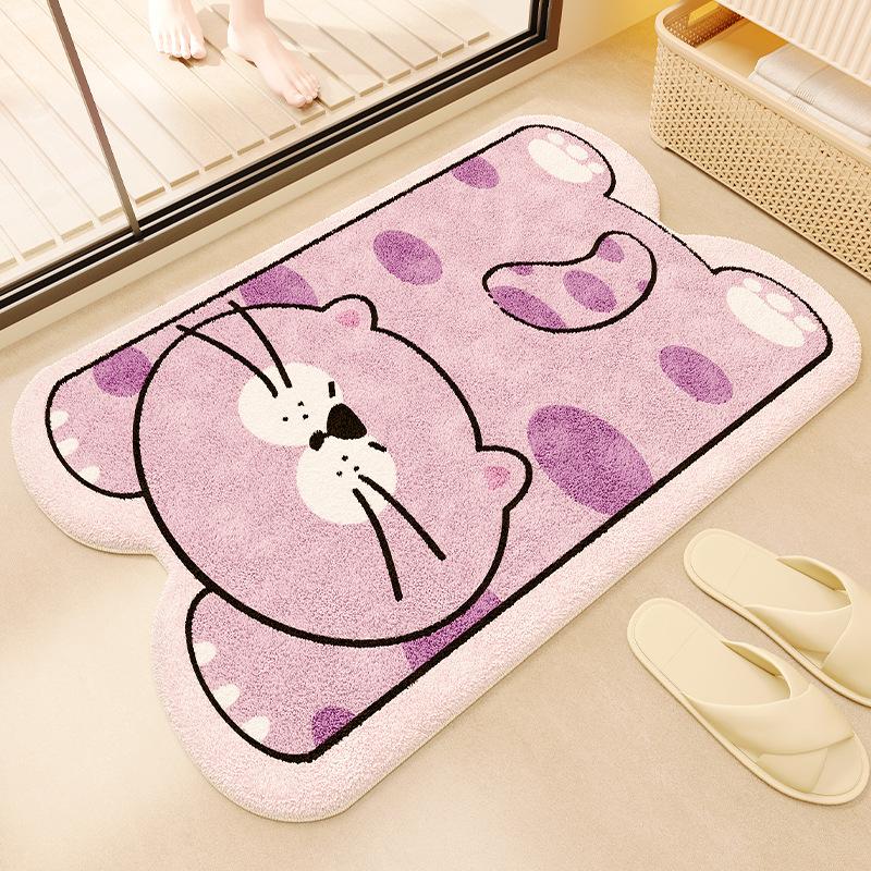 Cartoon Bathroom Floor Mat Absorbent Quick Drying Foot Mat Wear-resistant Toilet Anti Slip Mat